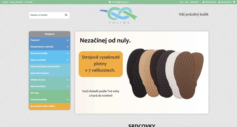 Založila jsem vlastní e-shop Falibu.cz, kde prodávám materiál na výrobu i hotové sandály.